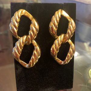 Gold Links Dangle Earrings